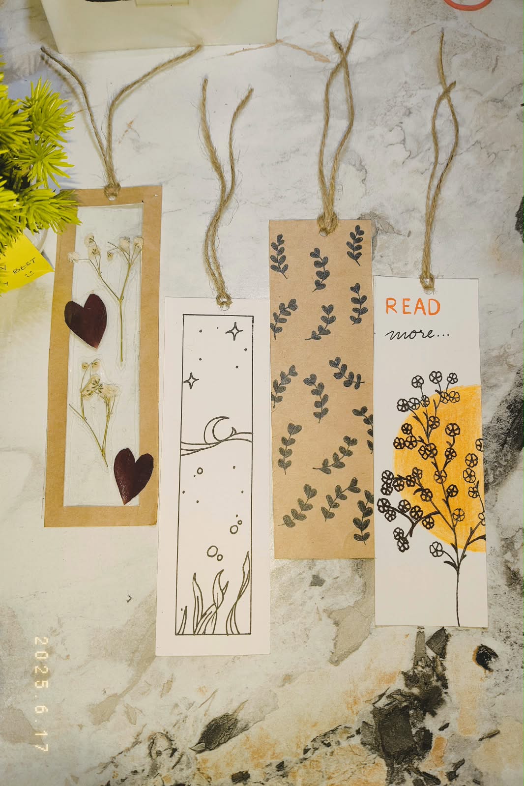 Handmade Cute Cardboard Bookmarks (Pack of 4)